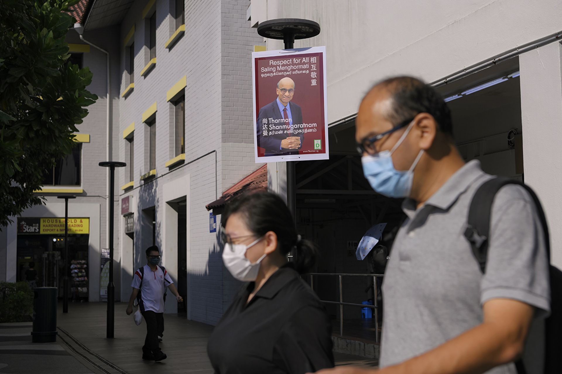 Campaign posters of Mr Tharman are seen at Hougang Ave 10 on Aug 22, 2023. ST PHOTO: MARK CHEONG